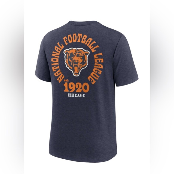 NWT Nike Men’s Chicago Bears Tri Blend T-Shirt in Navy in size Small - Picture 3 of 9